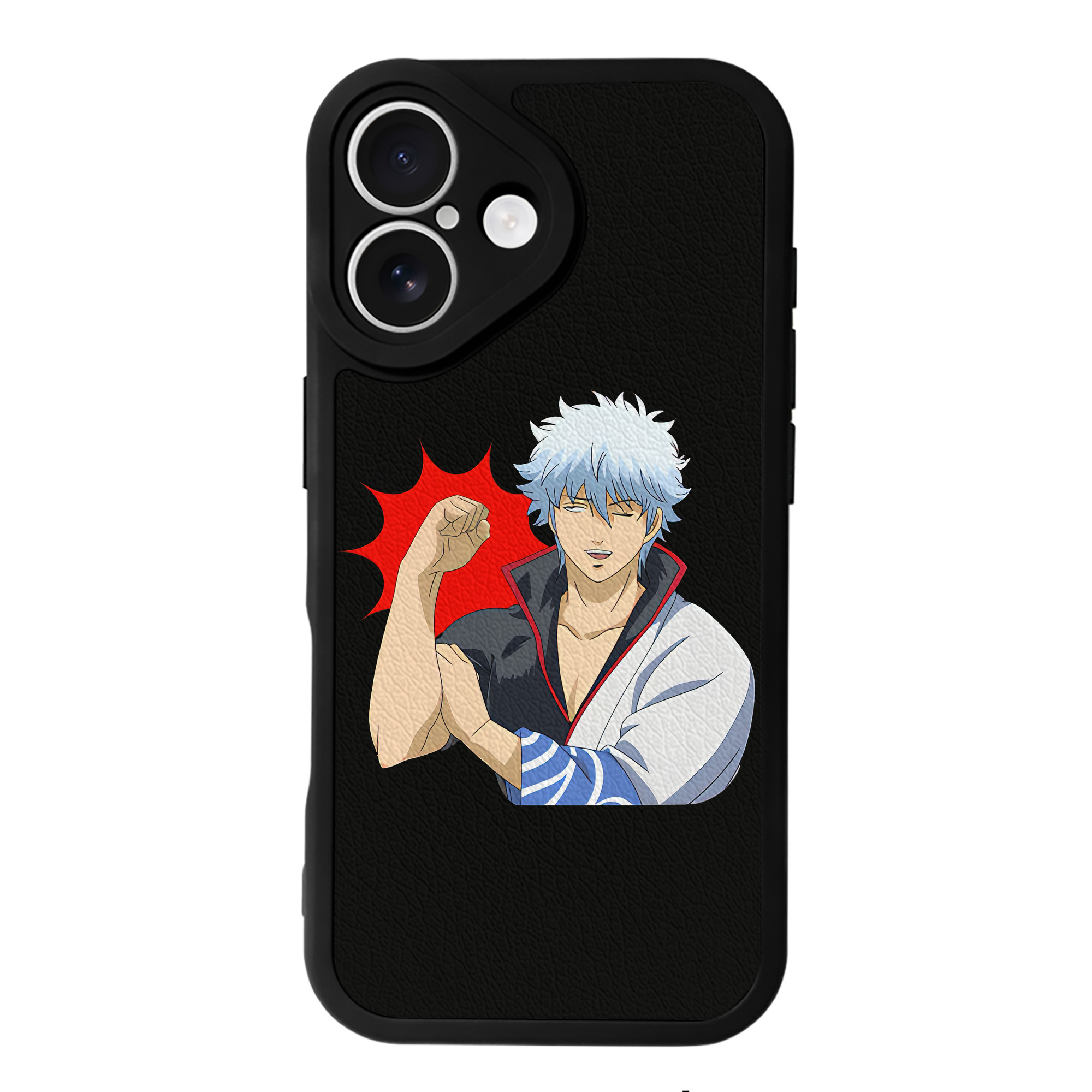 （画像用） ぎんたま 坂田銀時（さかたぎんとき） 神楽 志村新八（しむら しんぱち） GINTAMA Sakata Gintoki Kagura Shimura Shinpachi 【iPhone 16シリーズ対応】シリコンスマホケース（レザー調） 材質：シリコン